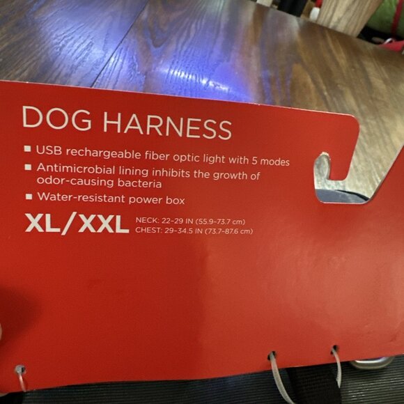 Reddy XL/XXL Dog Harness w/Fiber Optic Light Unisex Black - Picture 2 of 7